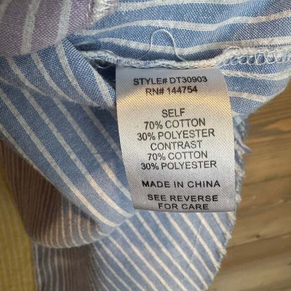 Vintage Davi & Dani Multicolor Cotton Stripe Button Down Women’s Large - Picture 6 of 8